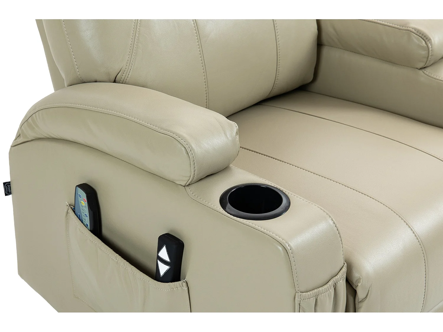 Fauteuil - Similicuir - Crème - Hepler