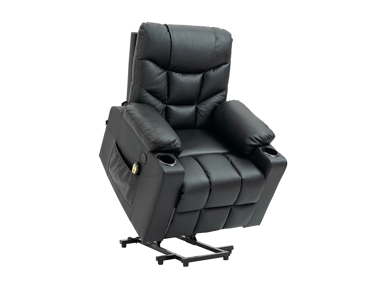 Fauteuil - Véritable cuir - Noir - Andover