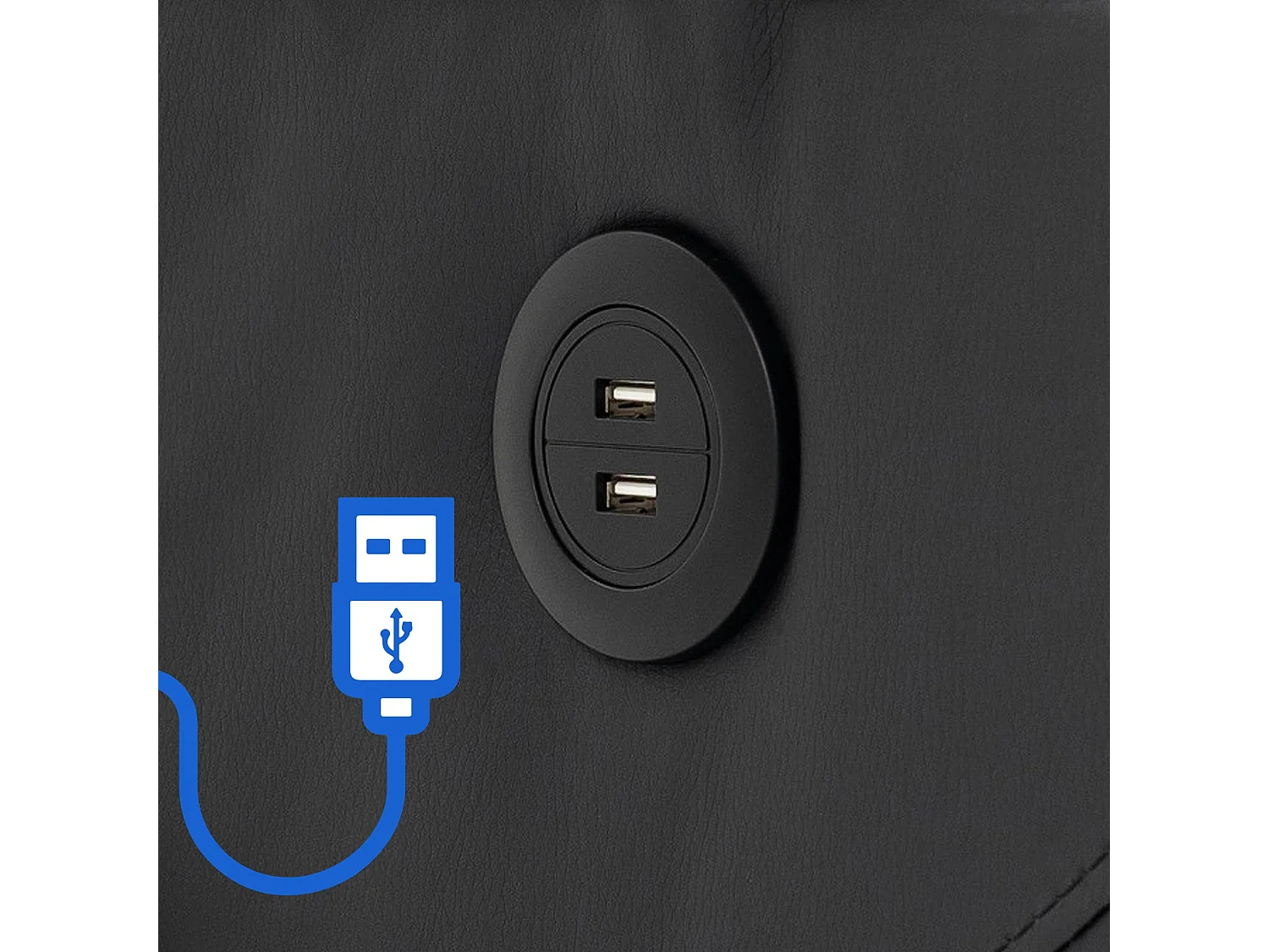 Fauteuil - Véritable cuir - Noir - Andover