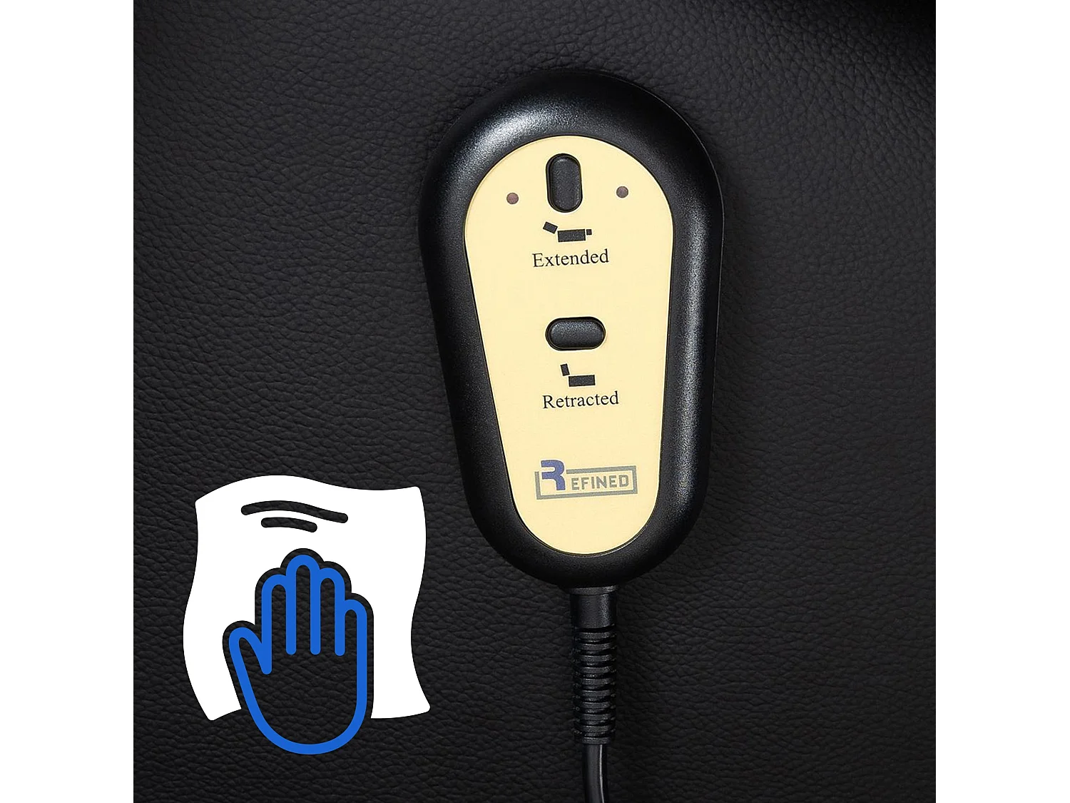 Fauteuil - Véritable cuir - Noir - Andover