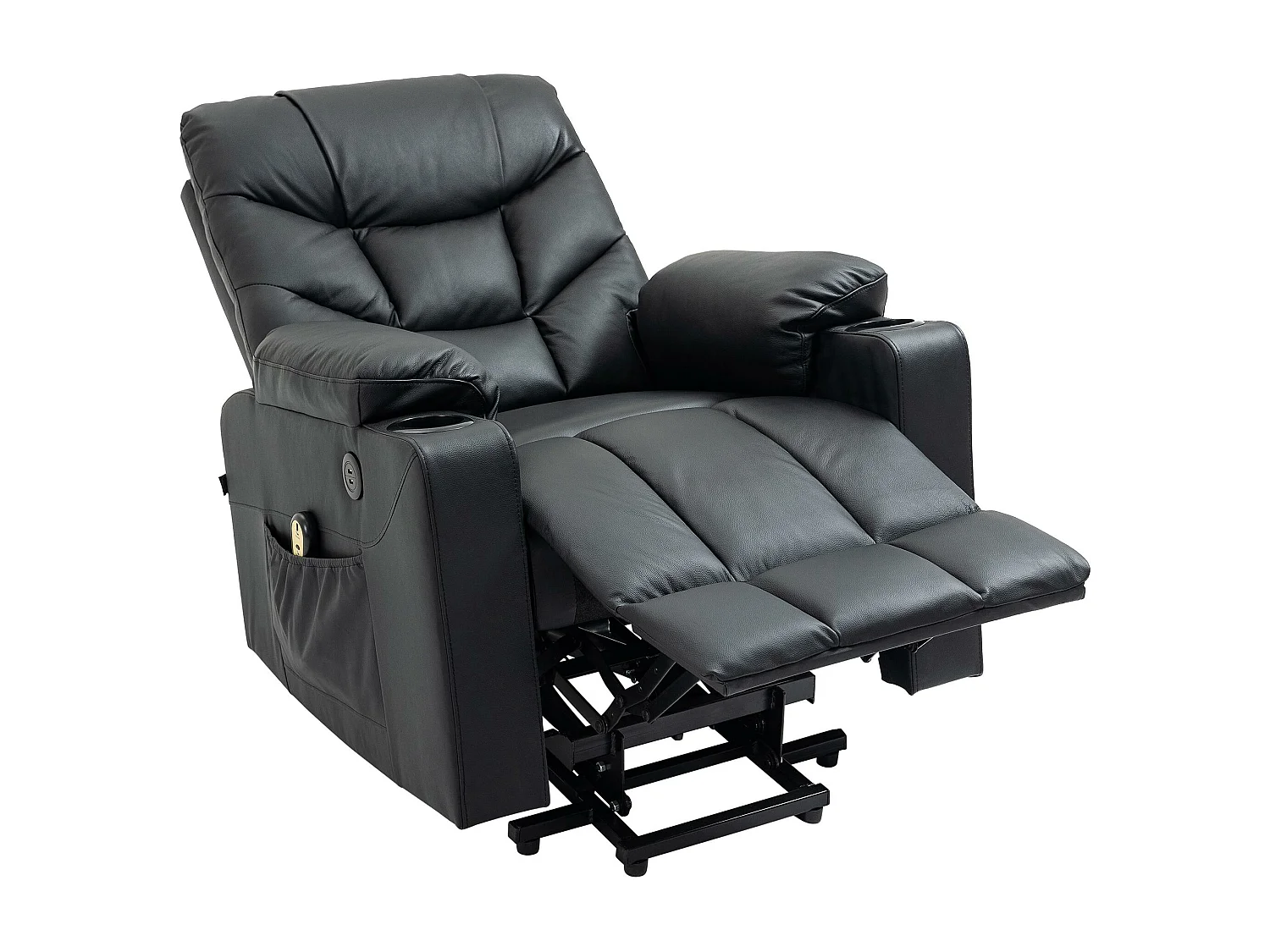 Fauteuil - Véritable cuir - Noir - Andover