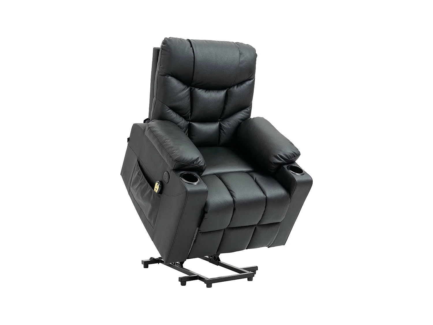 Fauteuil - Véritable cuir - Noir - Andover