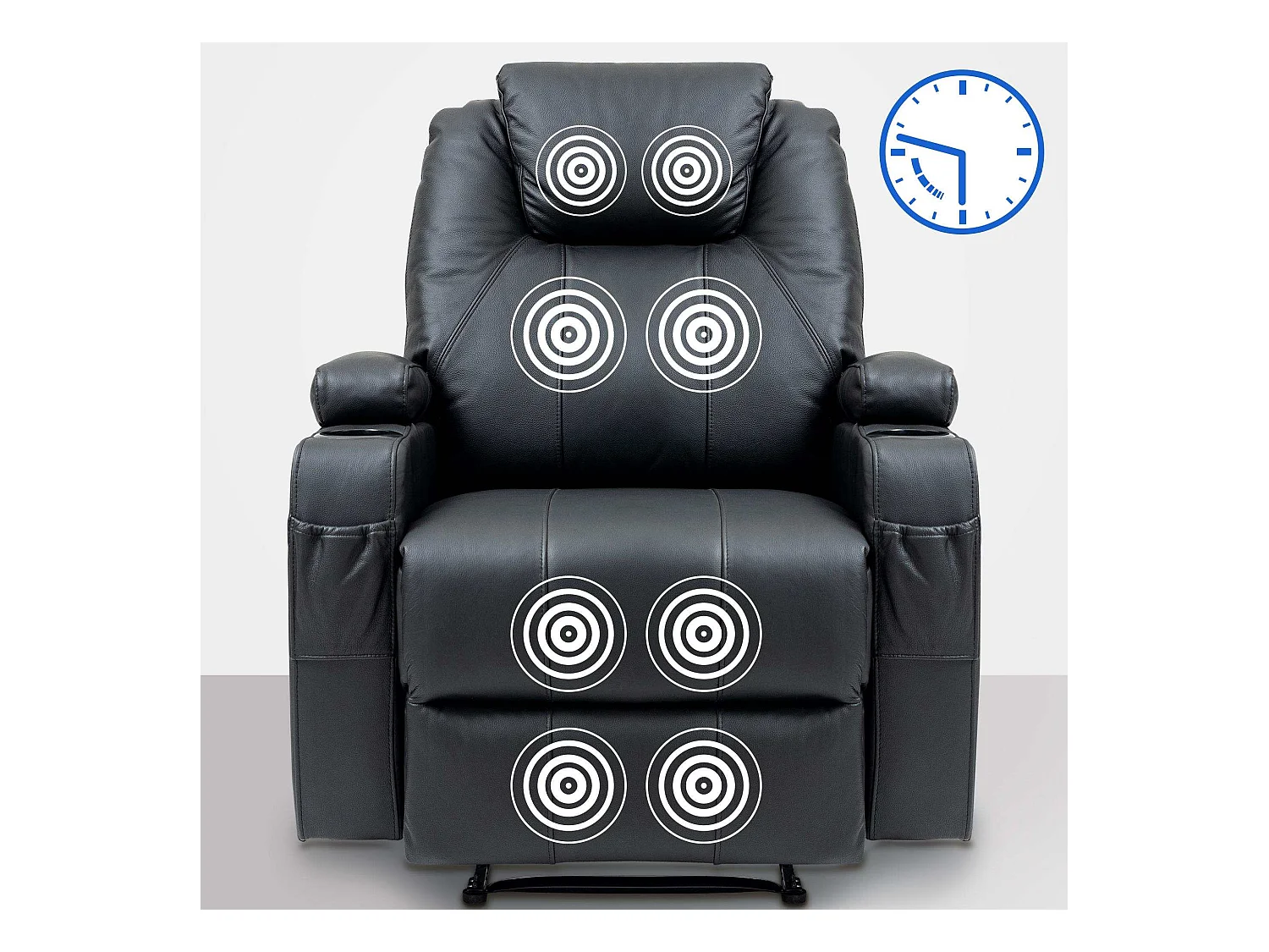 Fauteuil - Véritable cuir - Noir - Galena