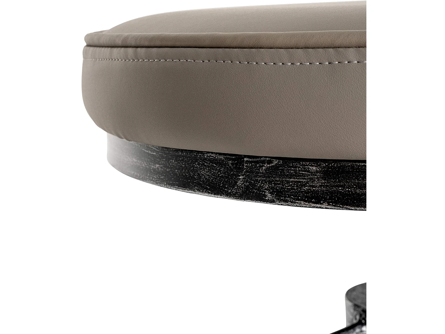 Tabouret - Similicuir & Noir - Argent antique - Destin