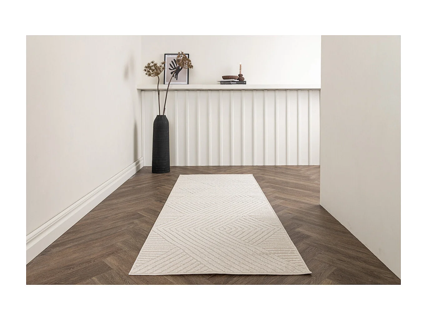 Tapis Design "Aron Solar" 80x200cm Naturel