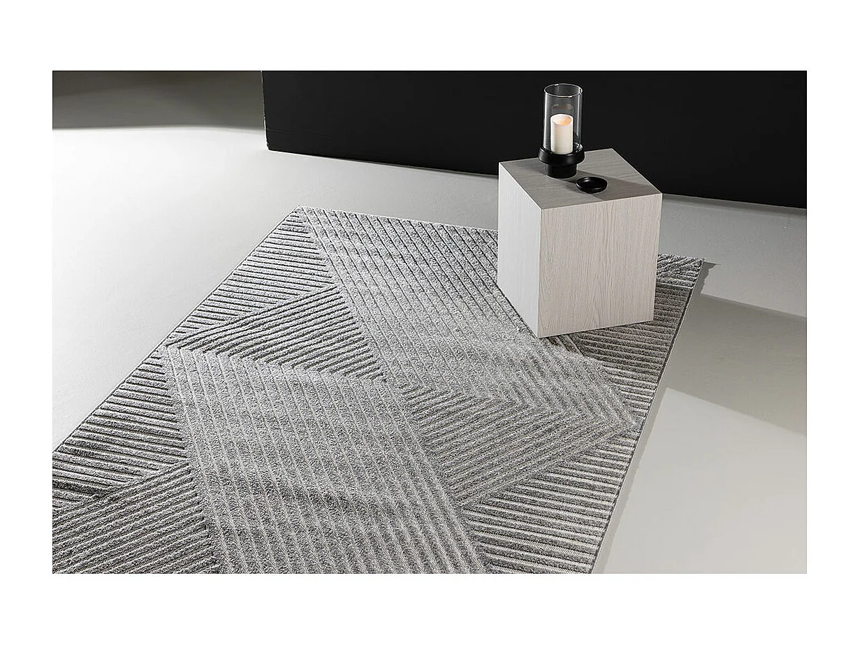 Tapis Déco "Aron Solar" 200x290cm Gris