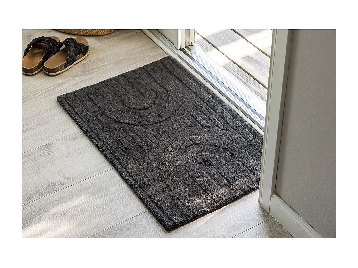 Tapis Déco "Nora" 50x80cm Gris Foncé