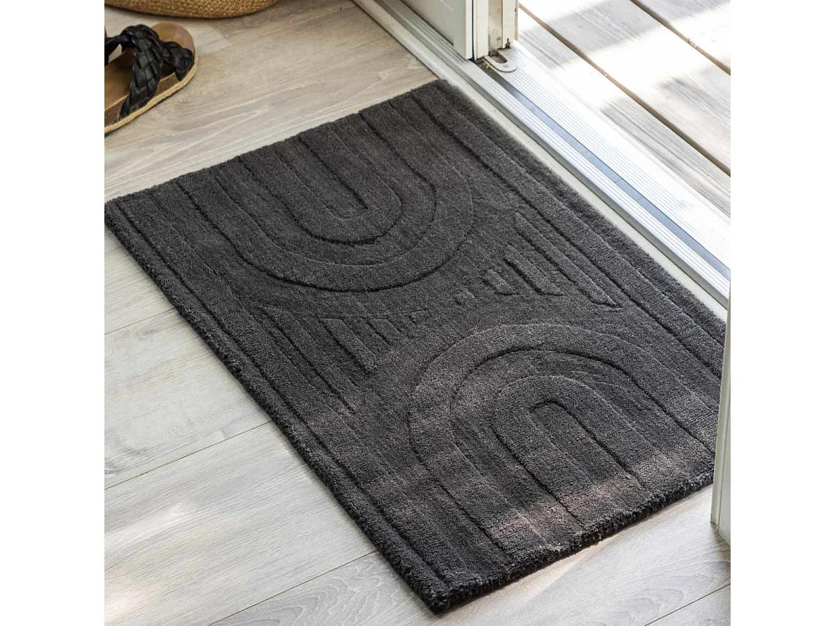 Tapis Déco "Nora" 50x80cm Gris Foncé