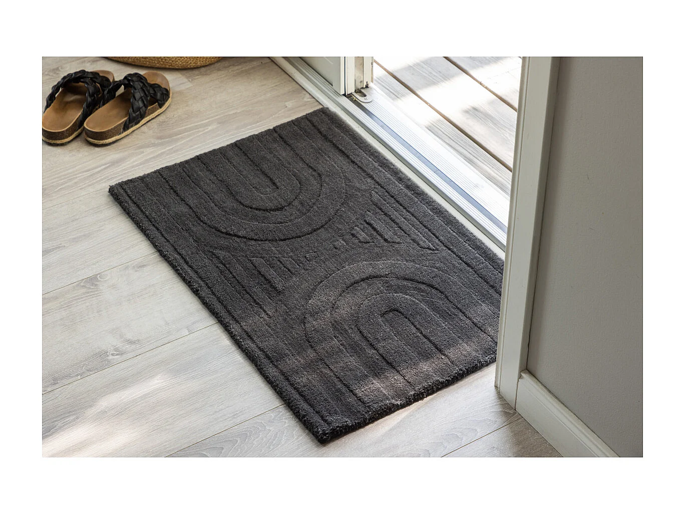 Tapis Déco "Nora" 50x80cm Gris Foncé