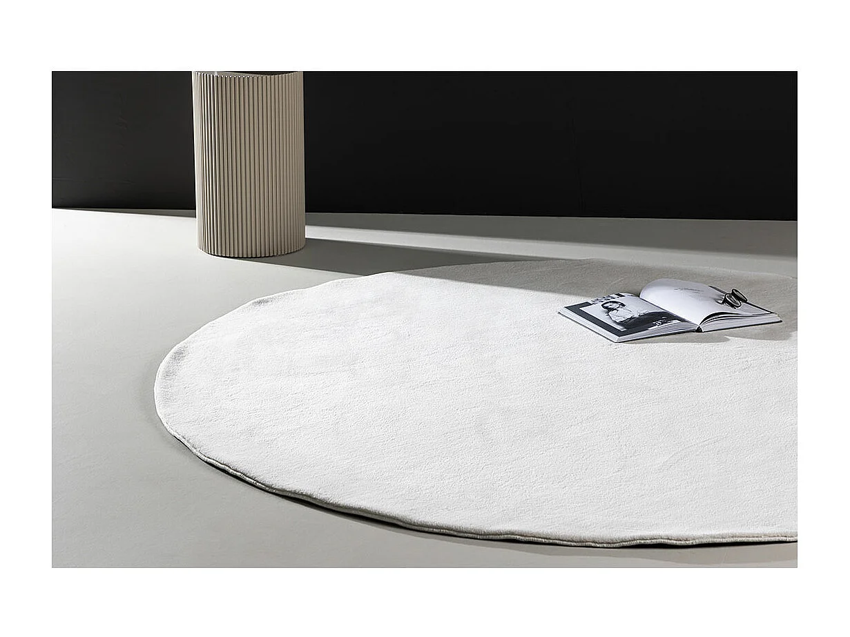 Tapis Déco Rond "Nixie" 200cm Blanc