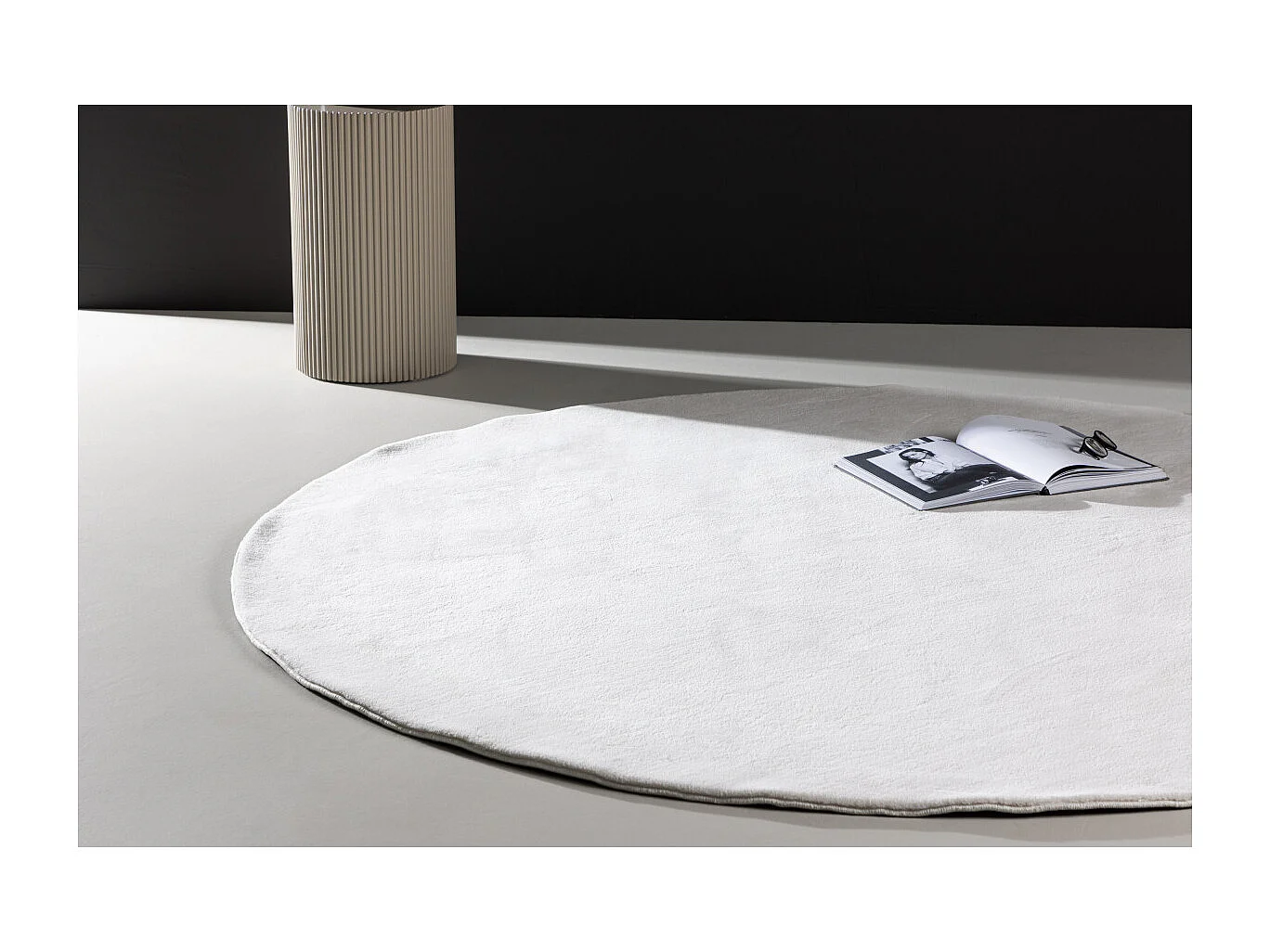 Tapis Déco Rond "Nixie" 200cm Blanc