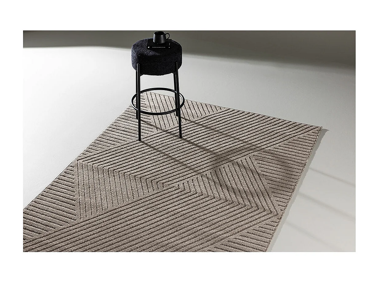 Aron vloerkleed 200x290 cm bruin.