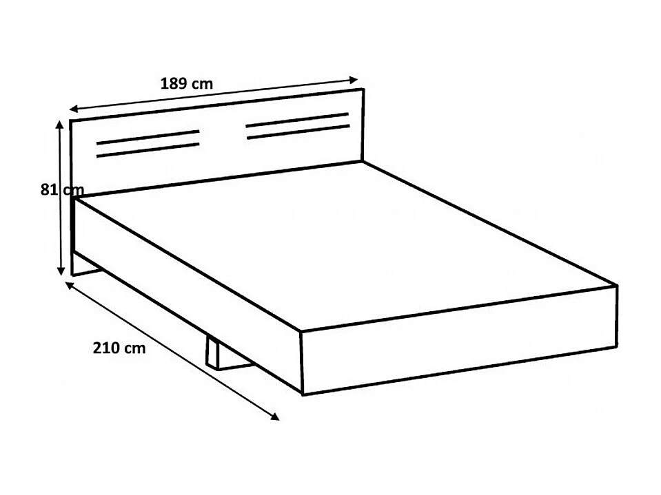 Ensemble chambre adulte coloris Imitation chêne, graphite - 160x200 cm
