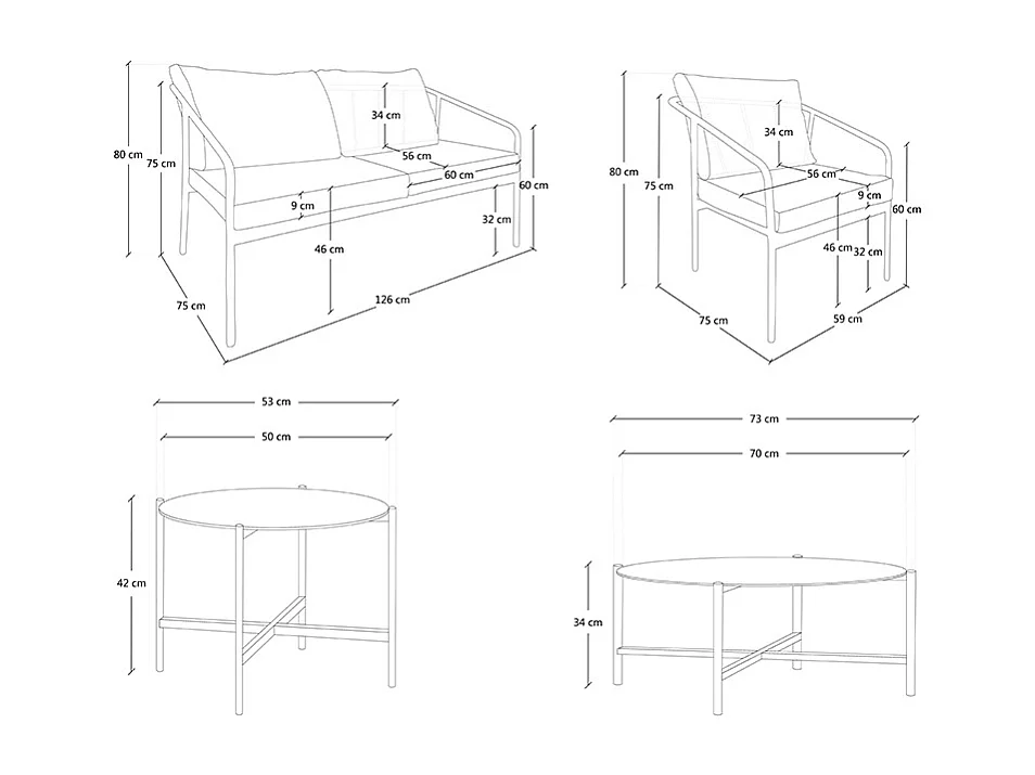 Set salotto da giardino, salotto da esterno - Ischia