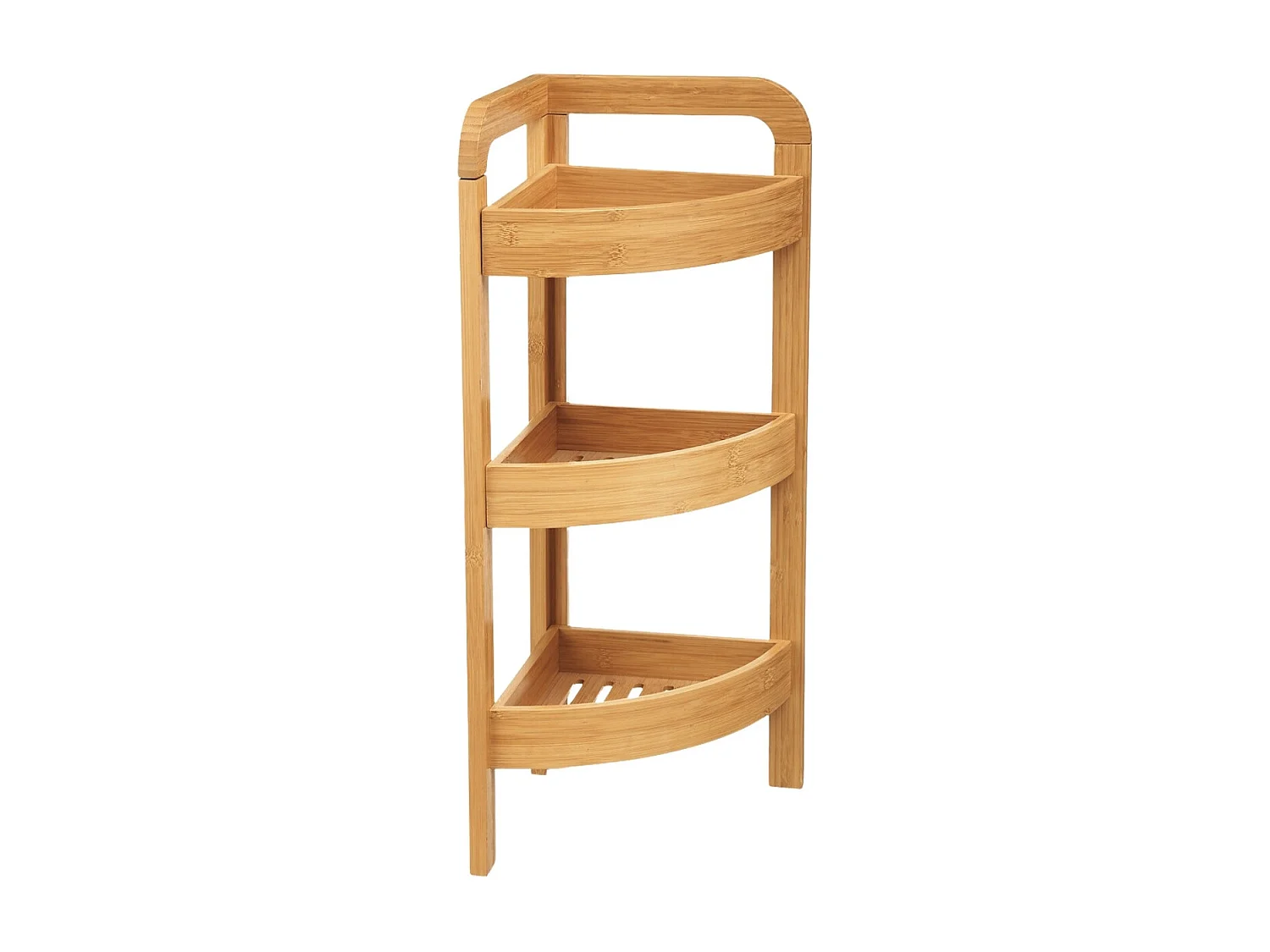 Étagère d'Angle en Bambou avec 3 Niveaux Canoply 61x23x23cm Thinia Home