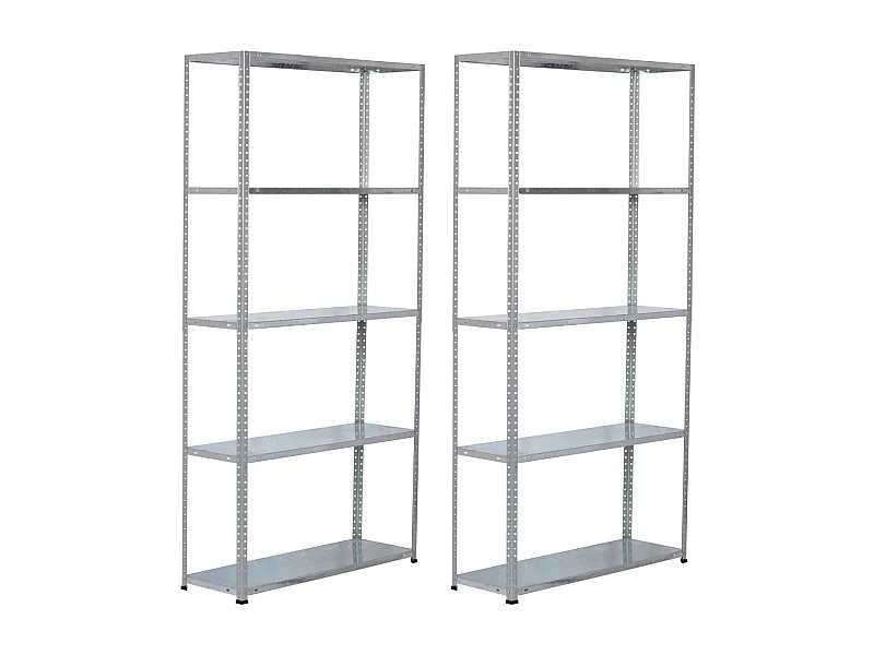 Pack 2 Estanterías Modulares Metálicas SteelSmart con 5 Baldas 200kg 180x30x70cm 7house