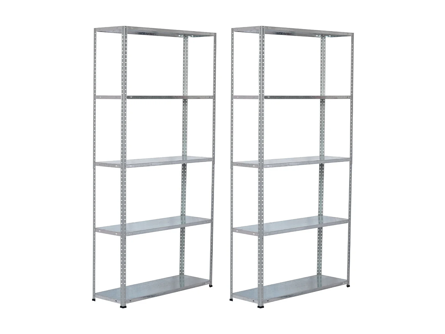 Pack de 2 Étagères Modulaires Métalliques SteelSmart avec 5 Tablettes 200kg 180x30x70cm 7house