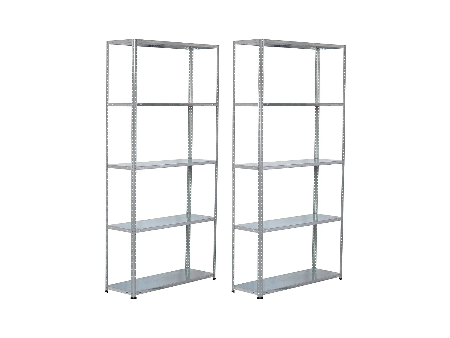 Pack de 2 Étagères Modulaires Métalliques SteelSmart avec 5 Tablettes 200kg 180x30x70cm 7house