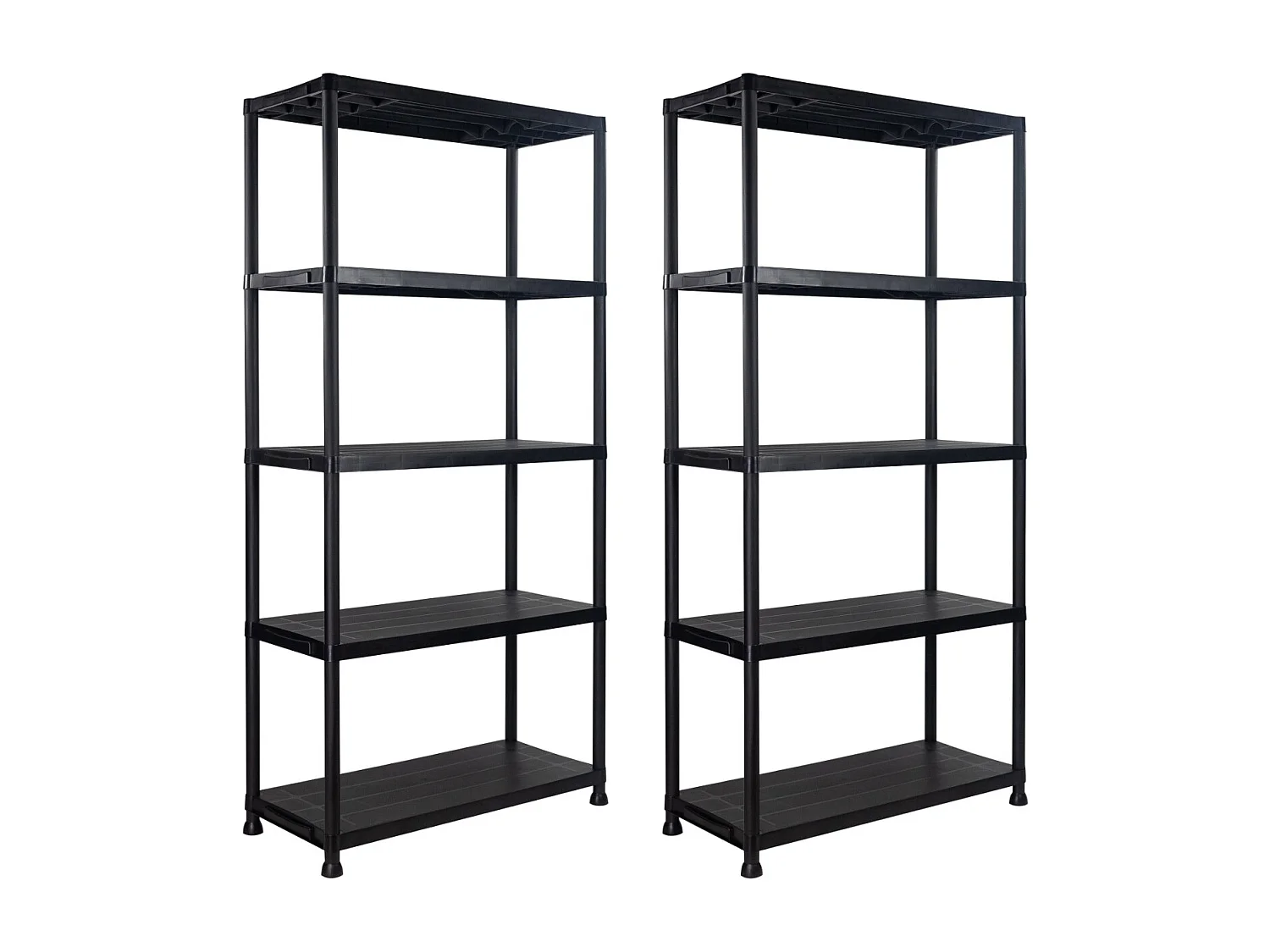 Pack de 2 Étagères en Résine avec 5 Tablettes 175kg 90x40x180cm Thinia Home