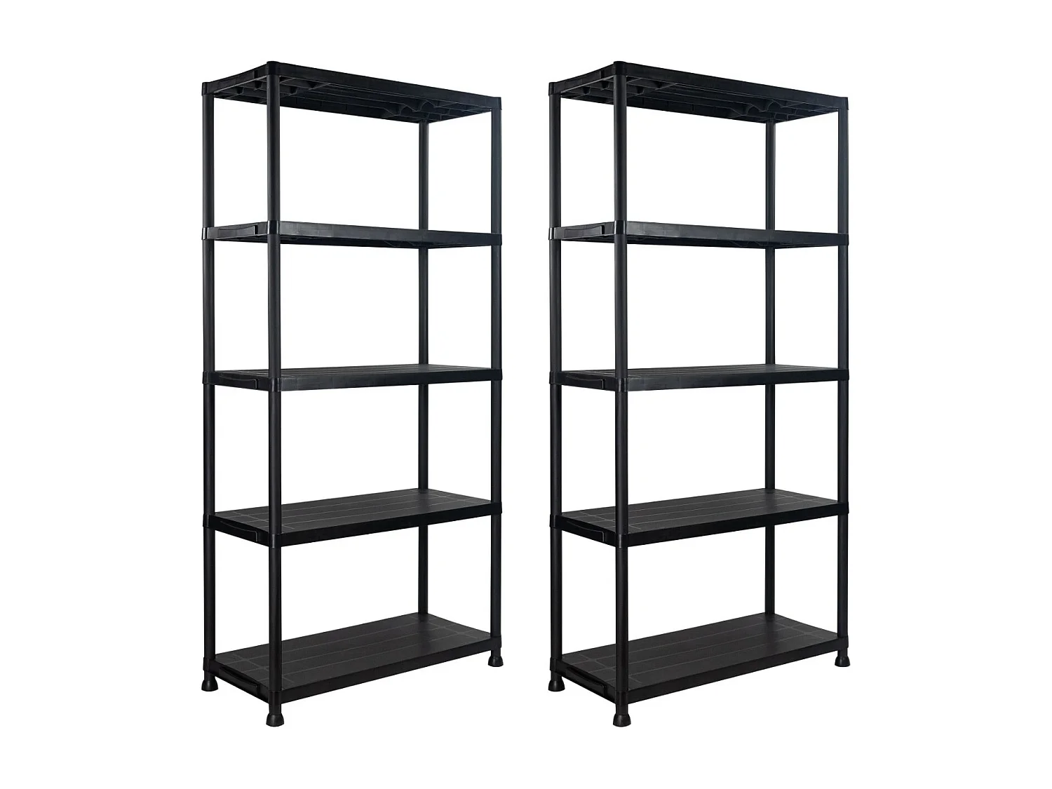 Pack de 2 Étagères en Résine avec 5 Tablettes 175kg 90x40x180cm 7house