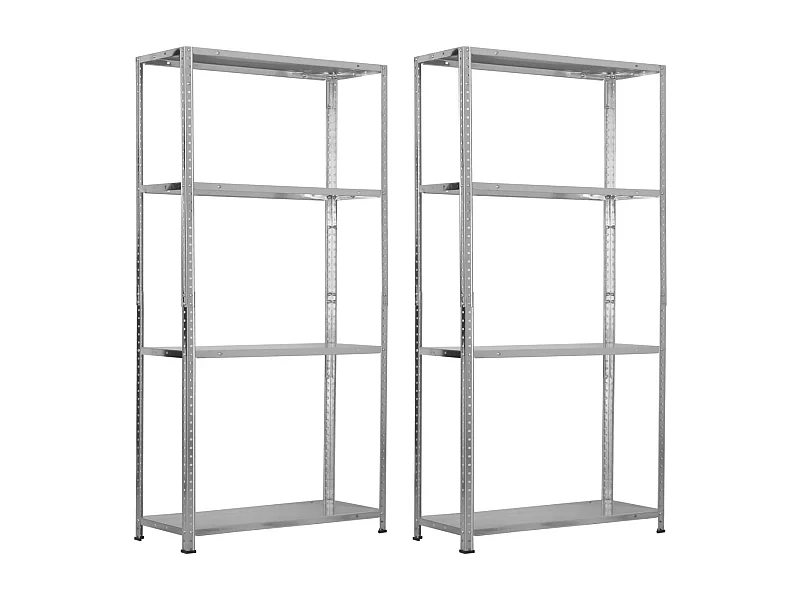 Pack 2 Estanterías Modulares Metálicas SteelSmart con 4 Baldas 160kg 145x30x70cm 7house