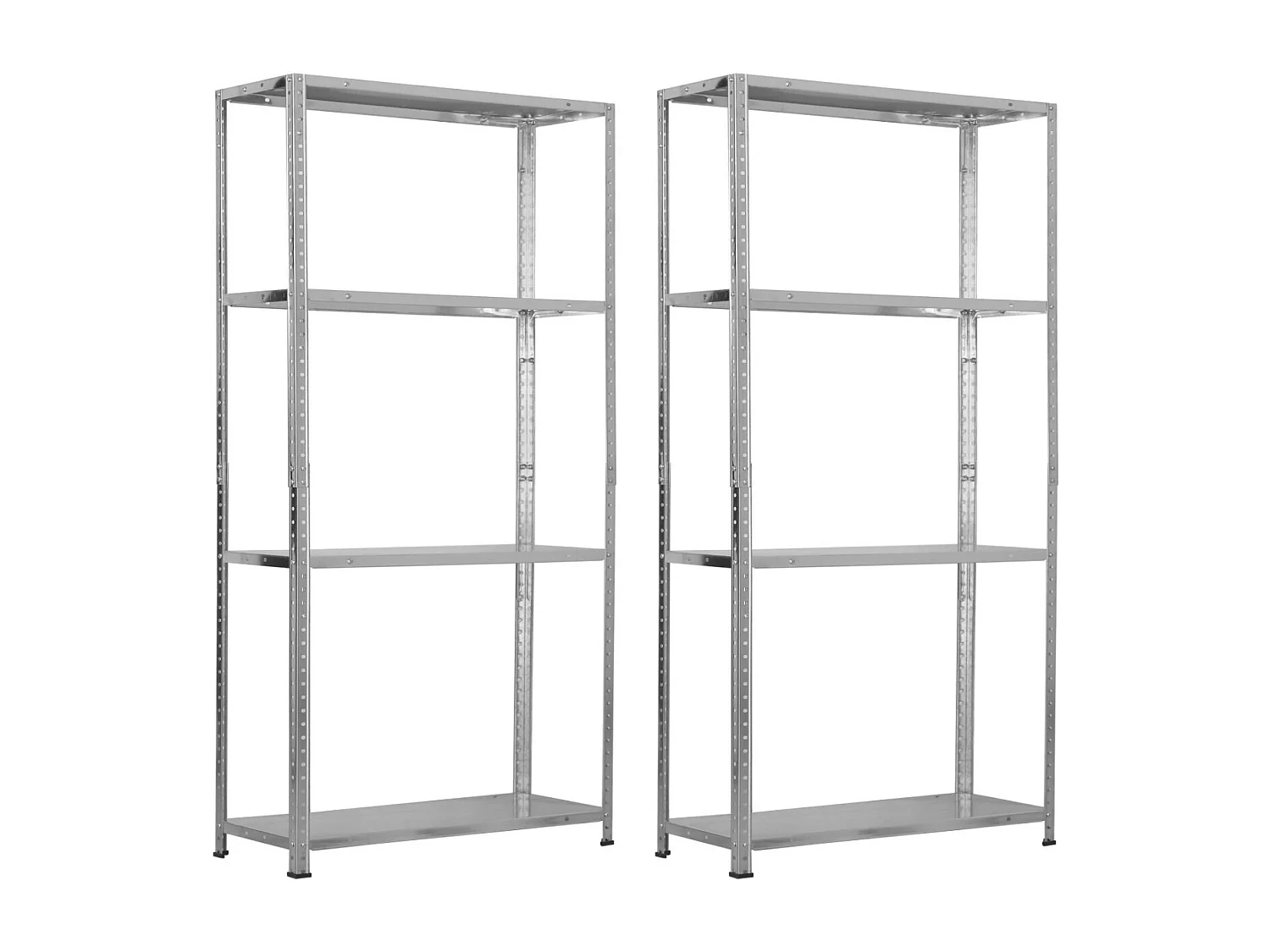 Pack 2 Estanterías Modulares Metálicas SteelSmart con 4 Baldas 160kg 145x30x70cm 7house