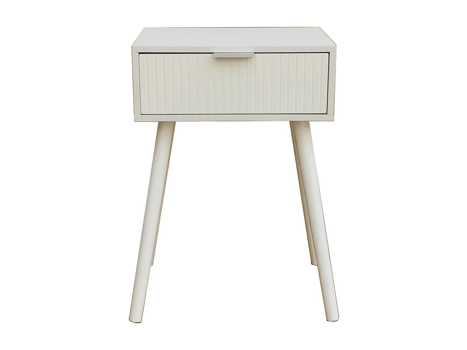 Mesita de noche de 60x40x30 cm de diseño nórdico de melamina en color blanco Fresh