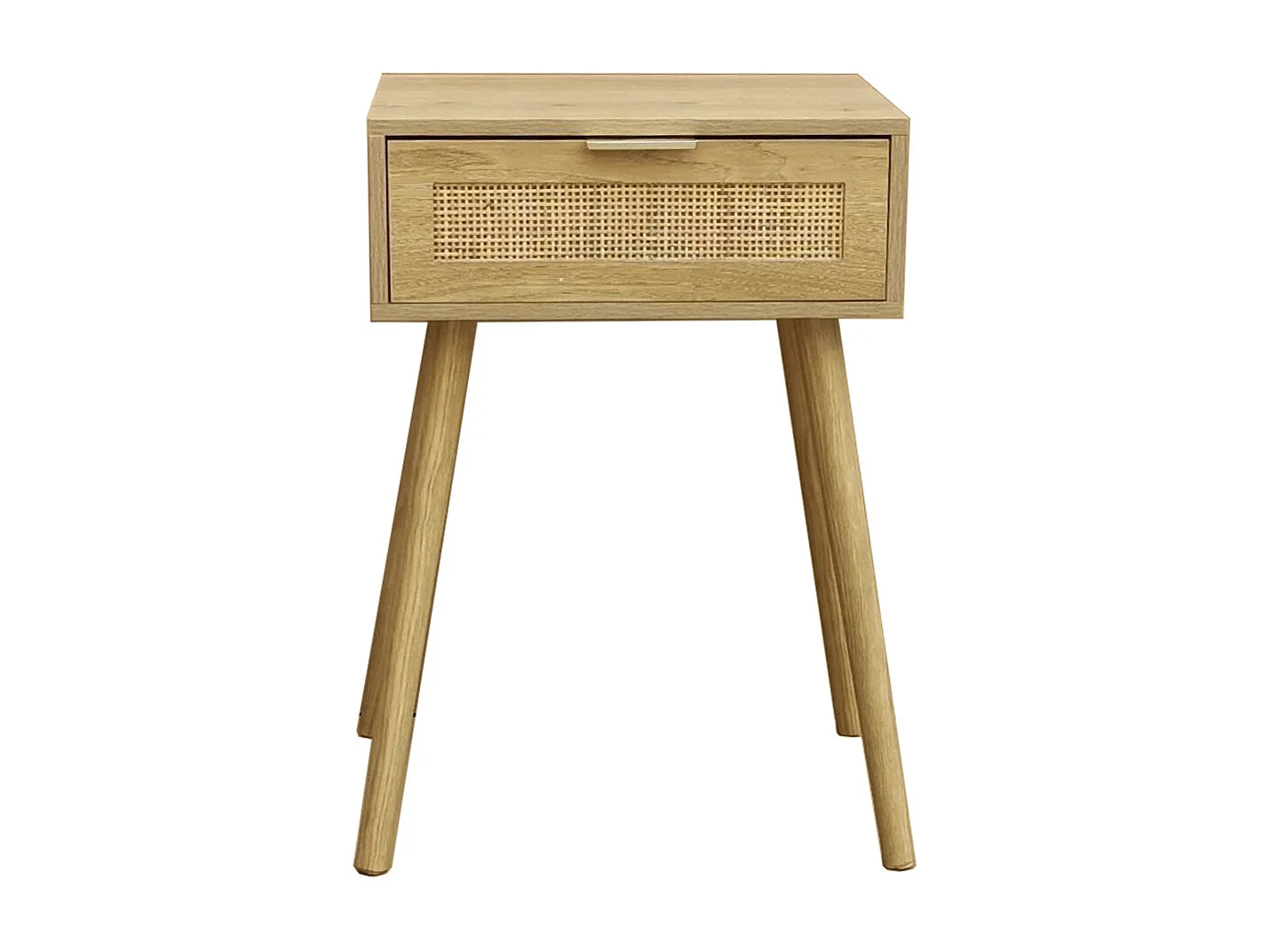 Mesita de noche de 60x40x30 cm de diseño nórdico de melamina en color neige Fresh