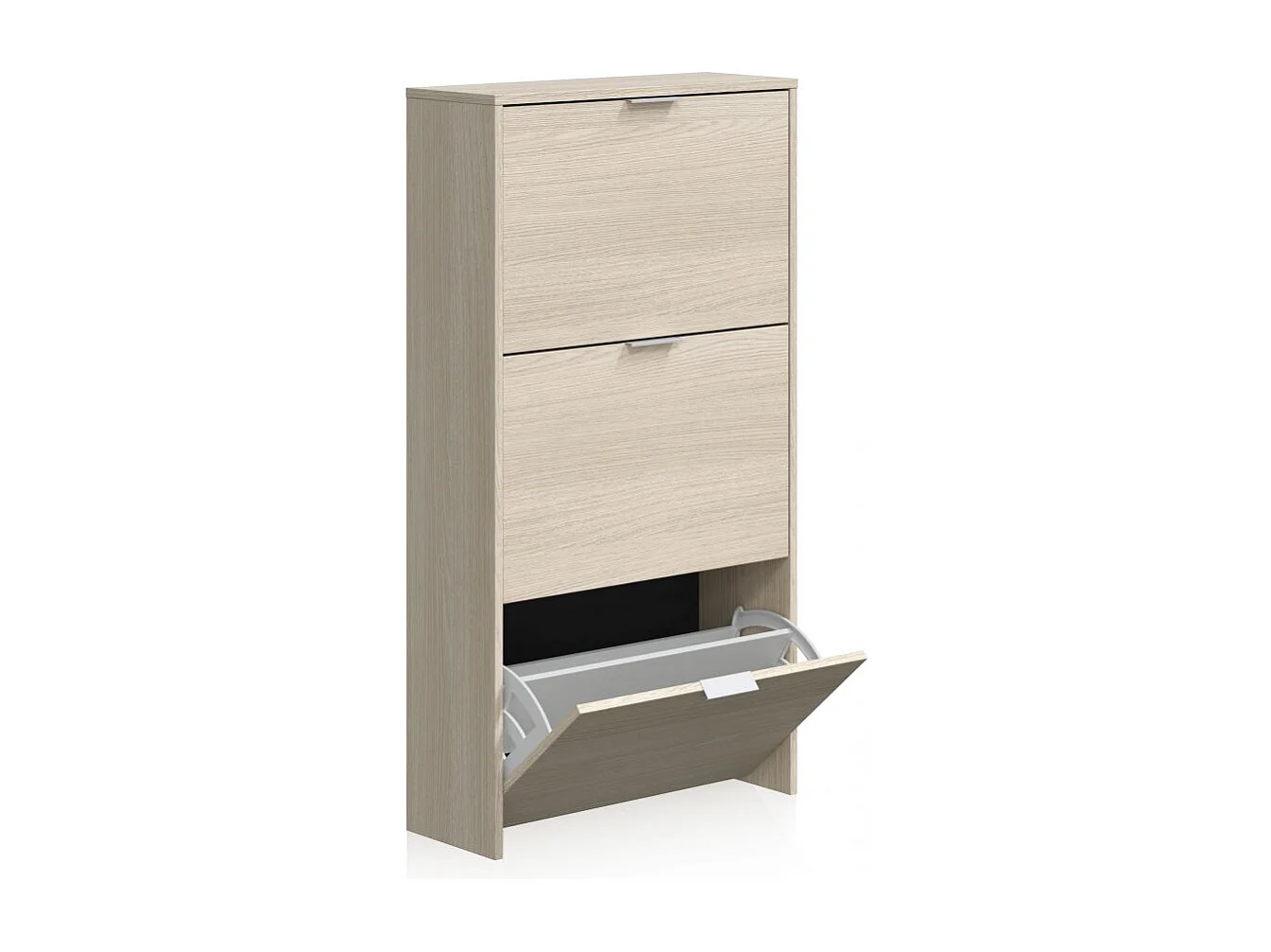 Zapatero de 3 puertas abatibles en roble 60x113 cm Remi Roble