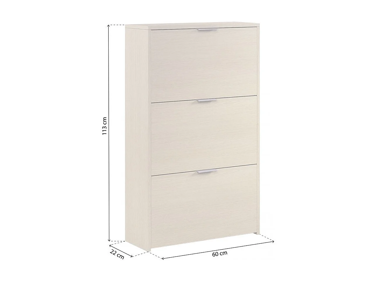 Zapatero de 3 puertas abatibles en roble 60x113 cm Remi Roble