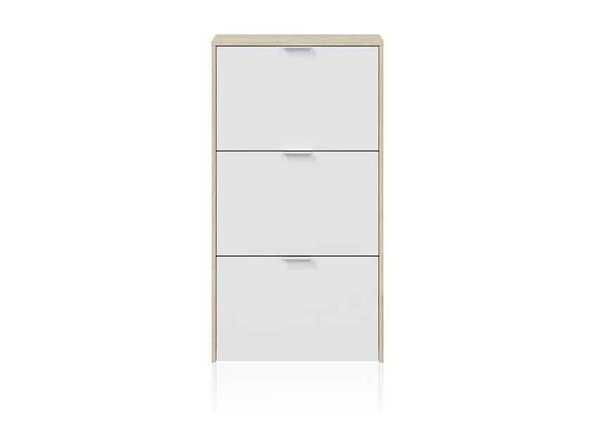 Zapatero Remi de 3 puertas Roble - Blanco