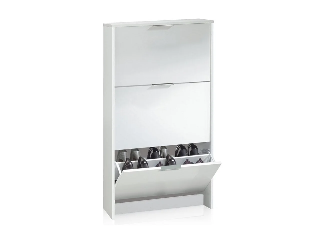 Zapatero de 3 puertas abatibles en blanco 60x113 cm Remi Blanco
