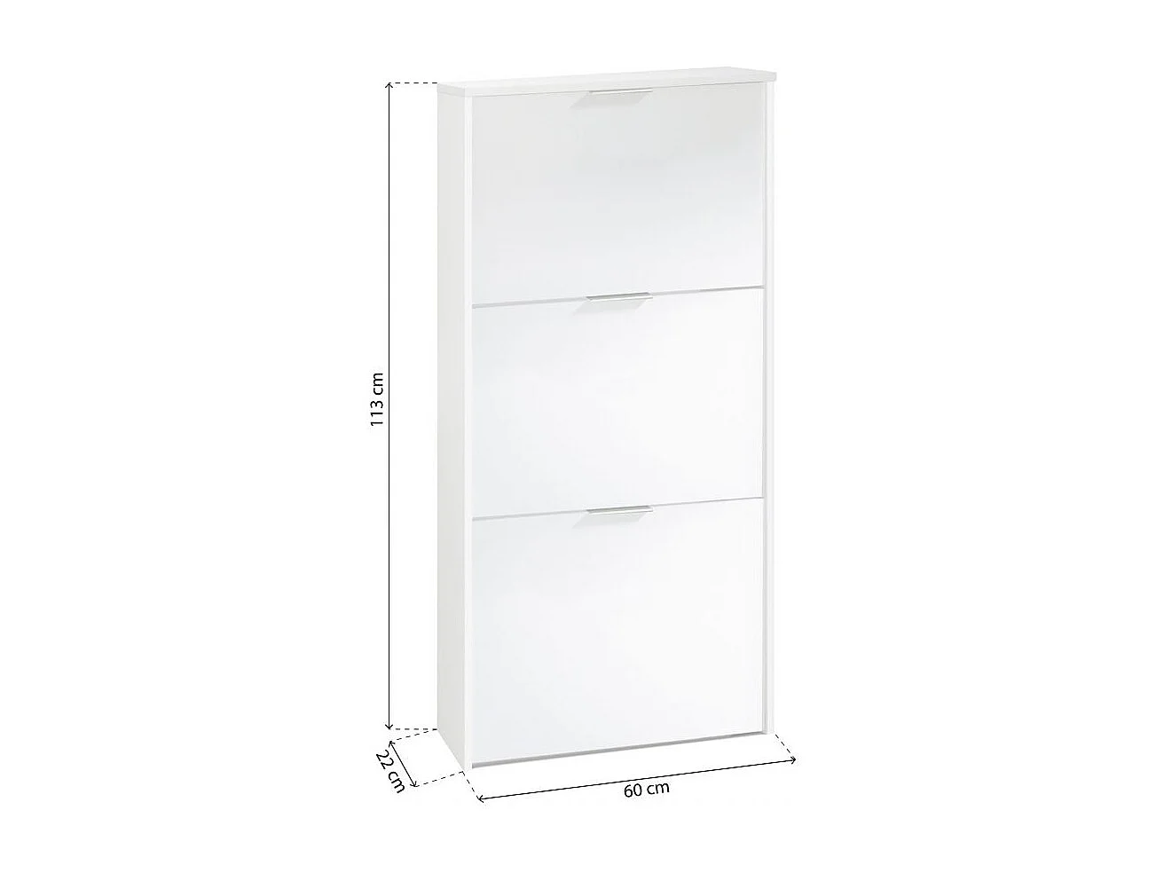 Zapatero de 3 puertas abatibles en blanco 60x113 cm Remi Blanco