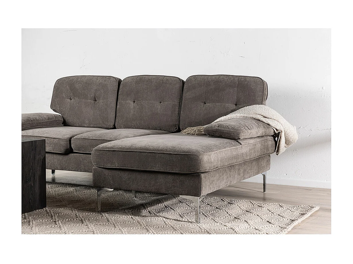 Remis Sofa Chaiselongue Sofa rechtsgerichtet dunkelgrau.
