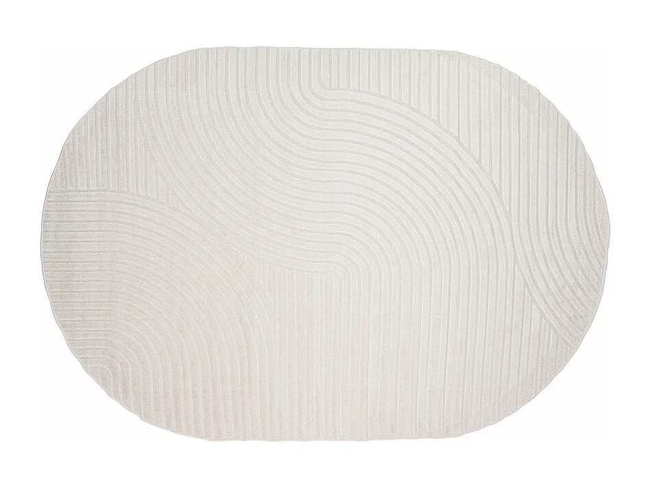 Tapis Déco Ovale "Vince Solar" 240x340cm Blanc