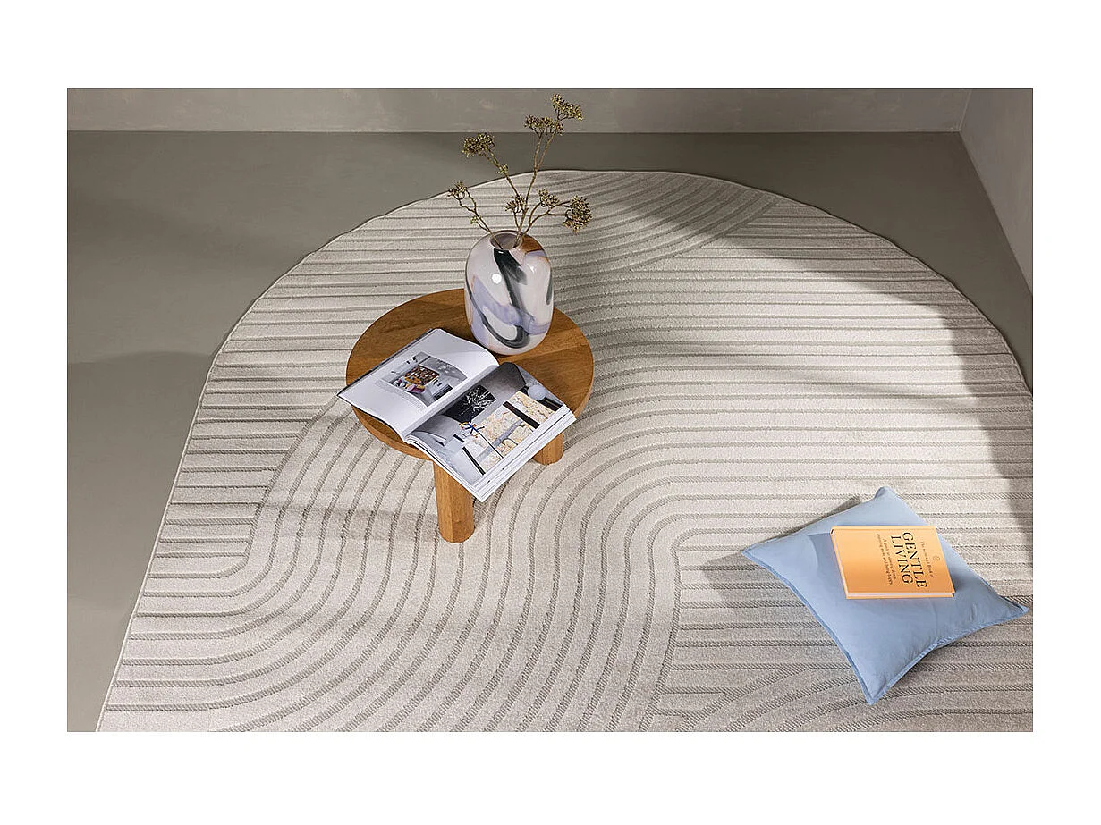 Tapis Déco Ovale "Vince Solar" 240x340cm Blanc