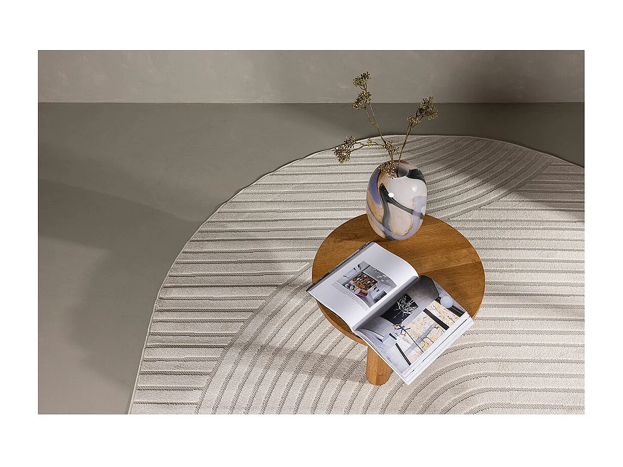 Tapis Déco Ovale "Vince Solar" 240x340cm Blanc