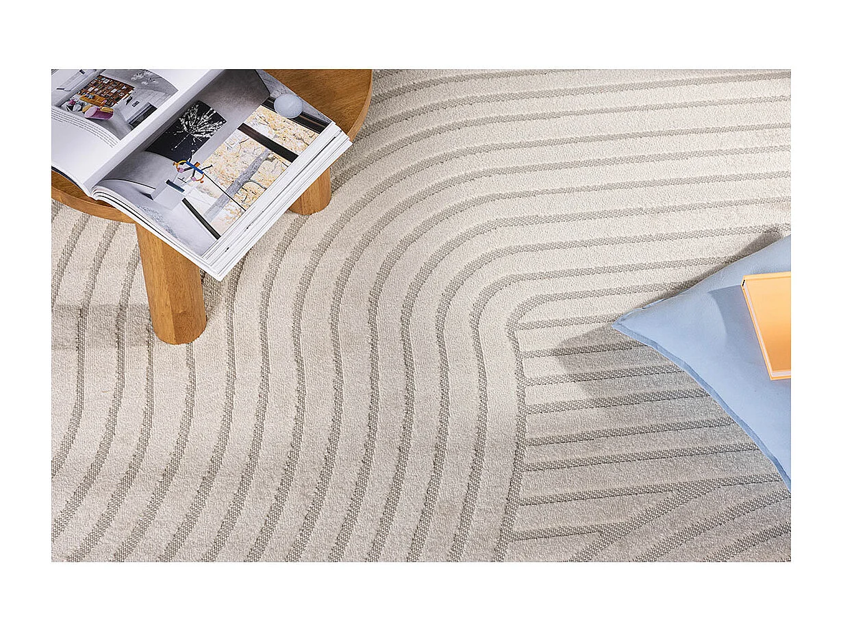 Tapis Déco Ovale "Vince Solar" 240x340cm Blanc