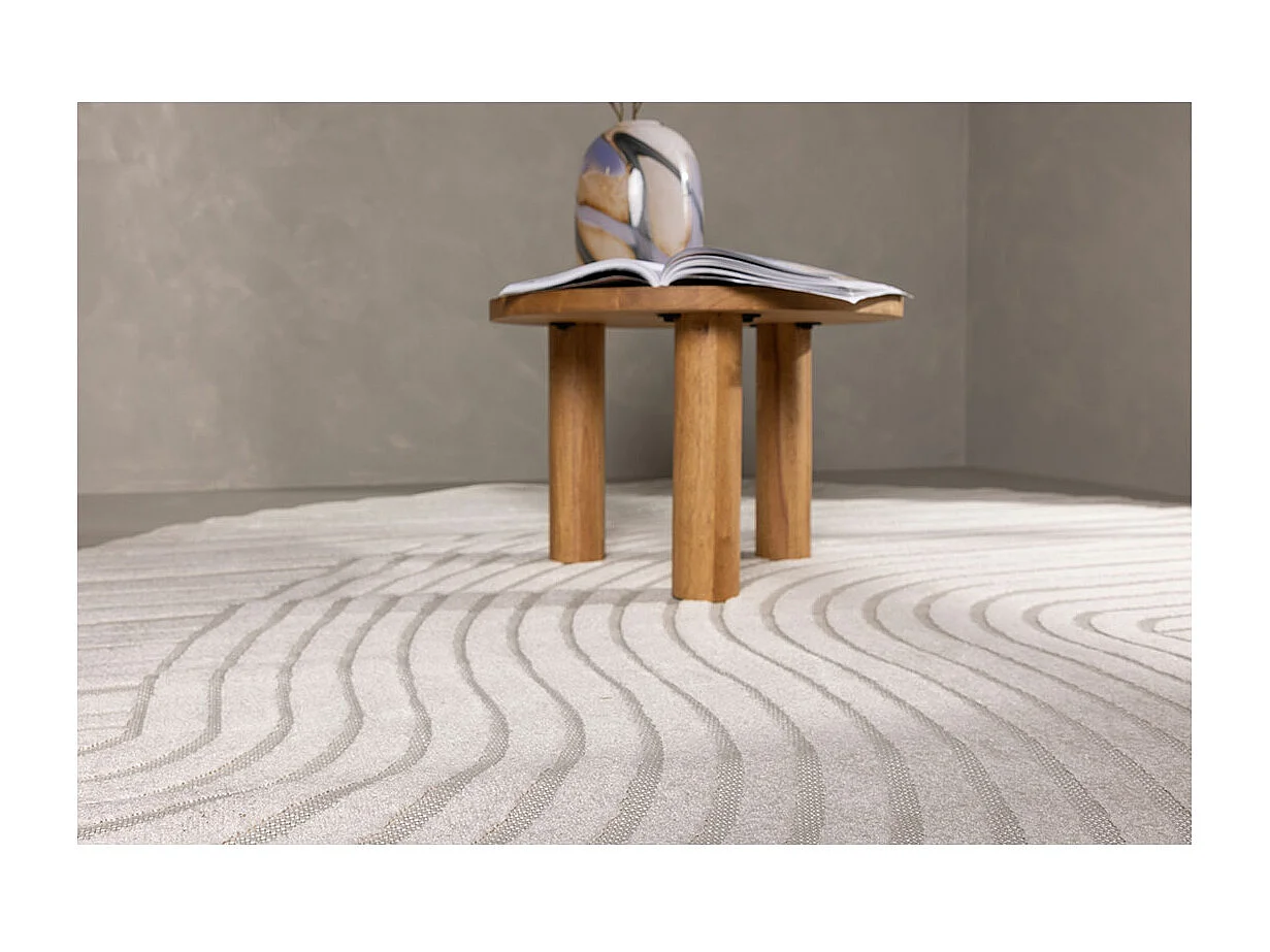 Tapis Déco Ovale "Vince Solar" 240x340cm Blanc