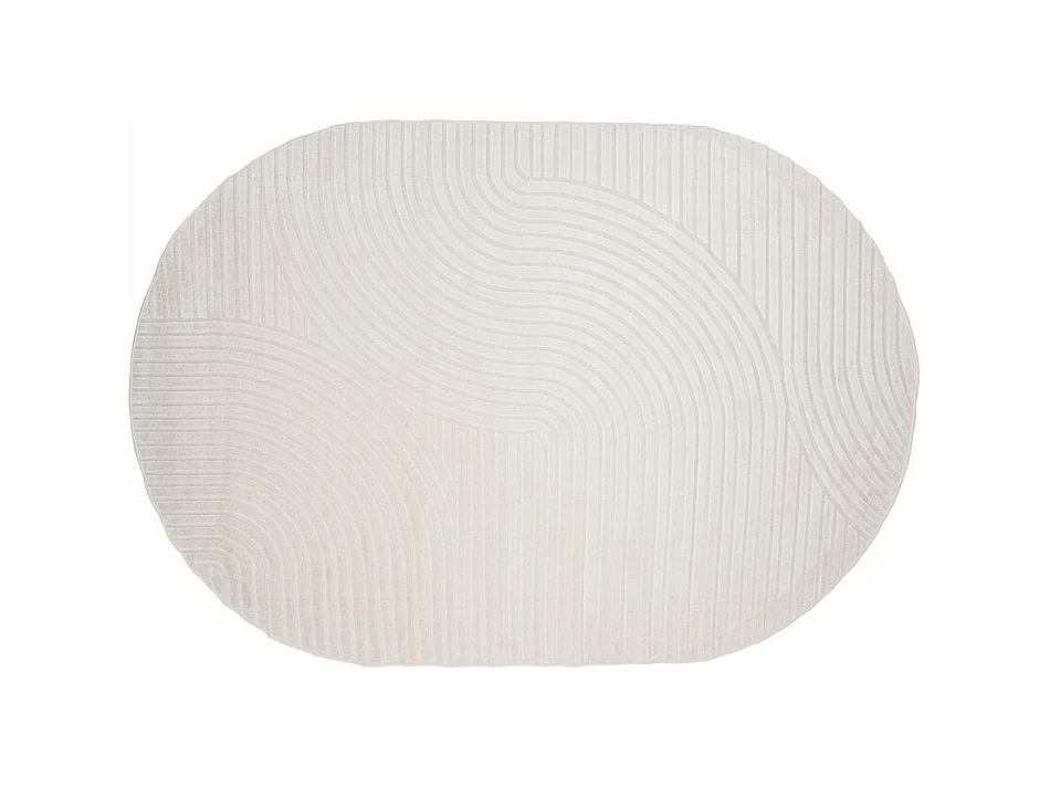 Tapis Déco Ovale "Vince Solar" 240x340cm Blanc