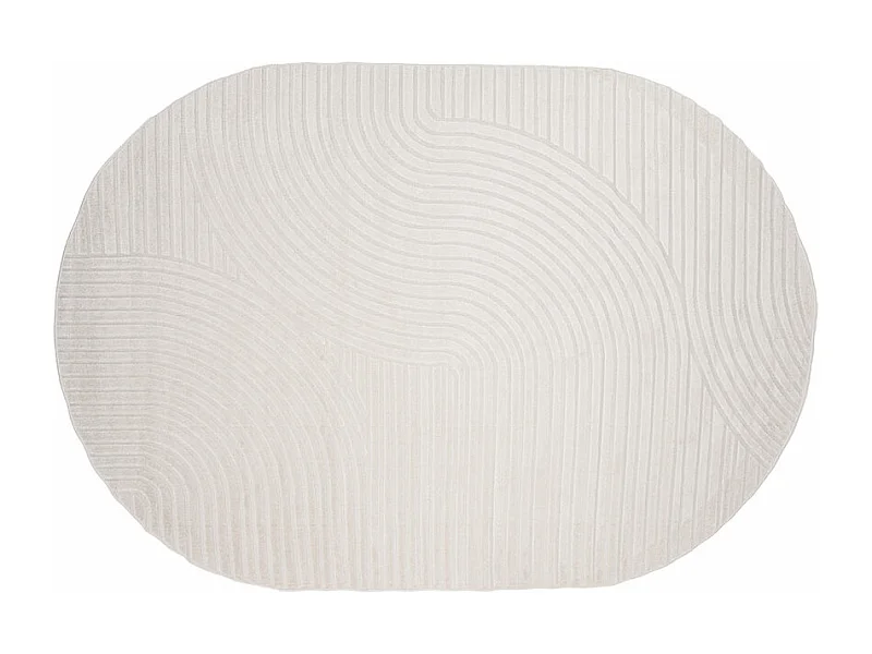 Tapis Déco Ovale "Vince Solar" 240x340cm Blanc