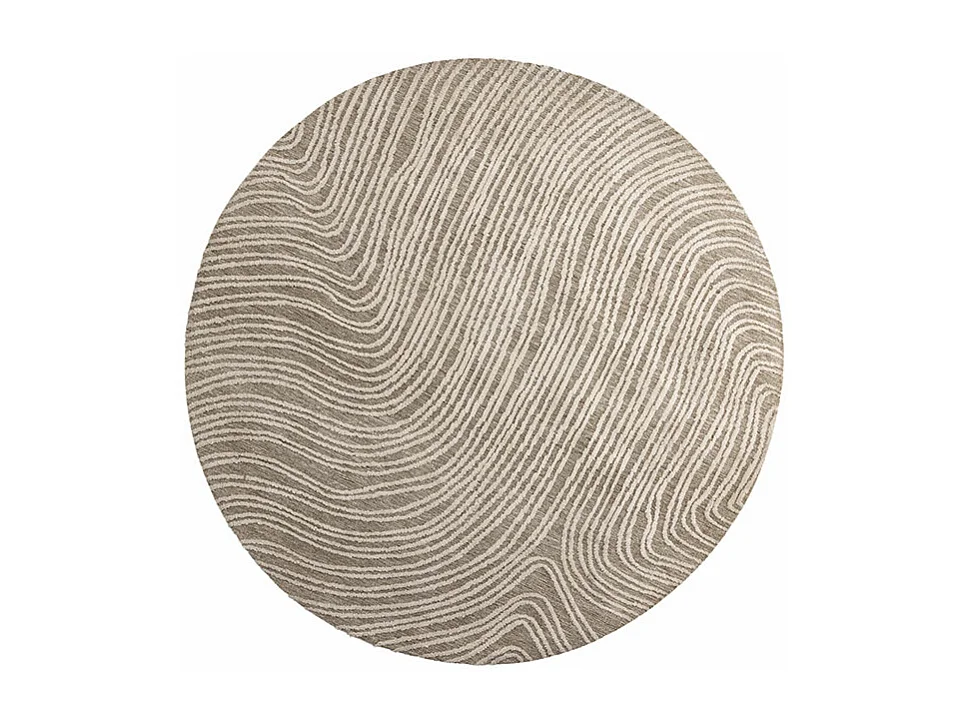 Tapis Déco Rond "Melle" 200cm Beige