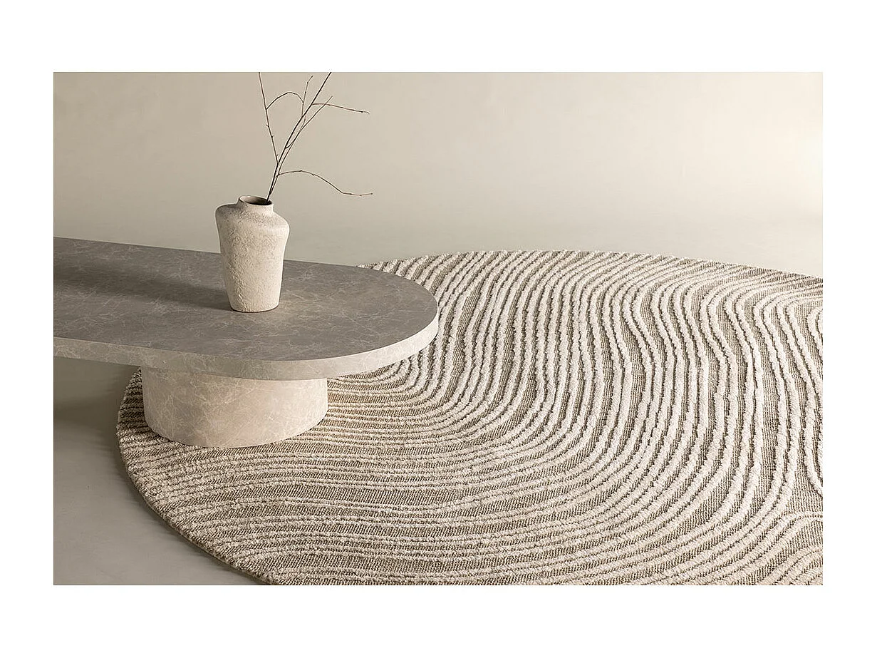 Tapis Déco Rond "Melle" 200cm Beige