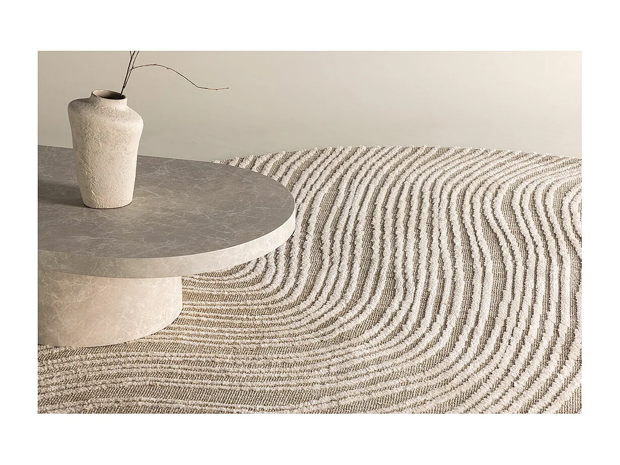 Tapis Déco Rond "Melle" 200cm Beige