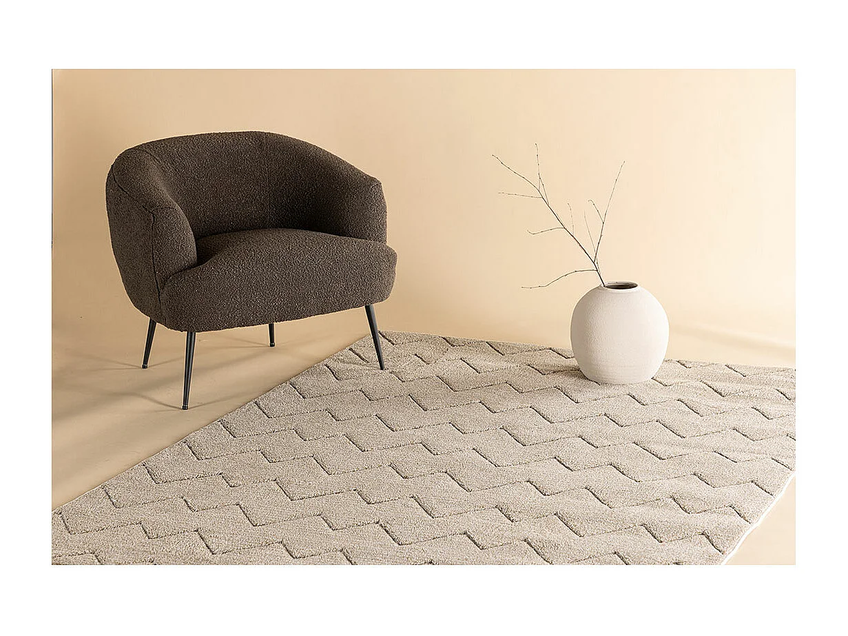 Fia vloerkleed 230x160cm bruin.