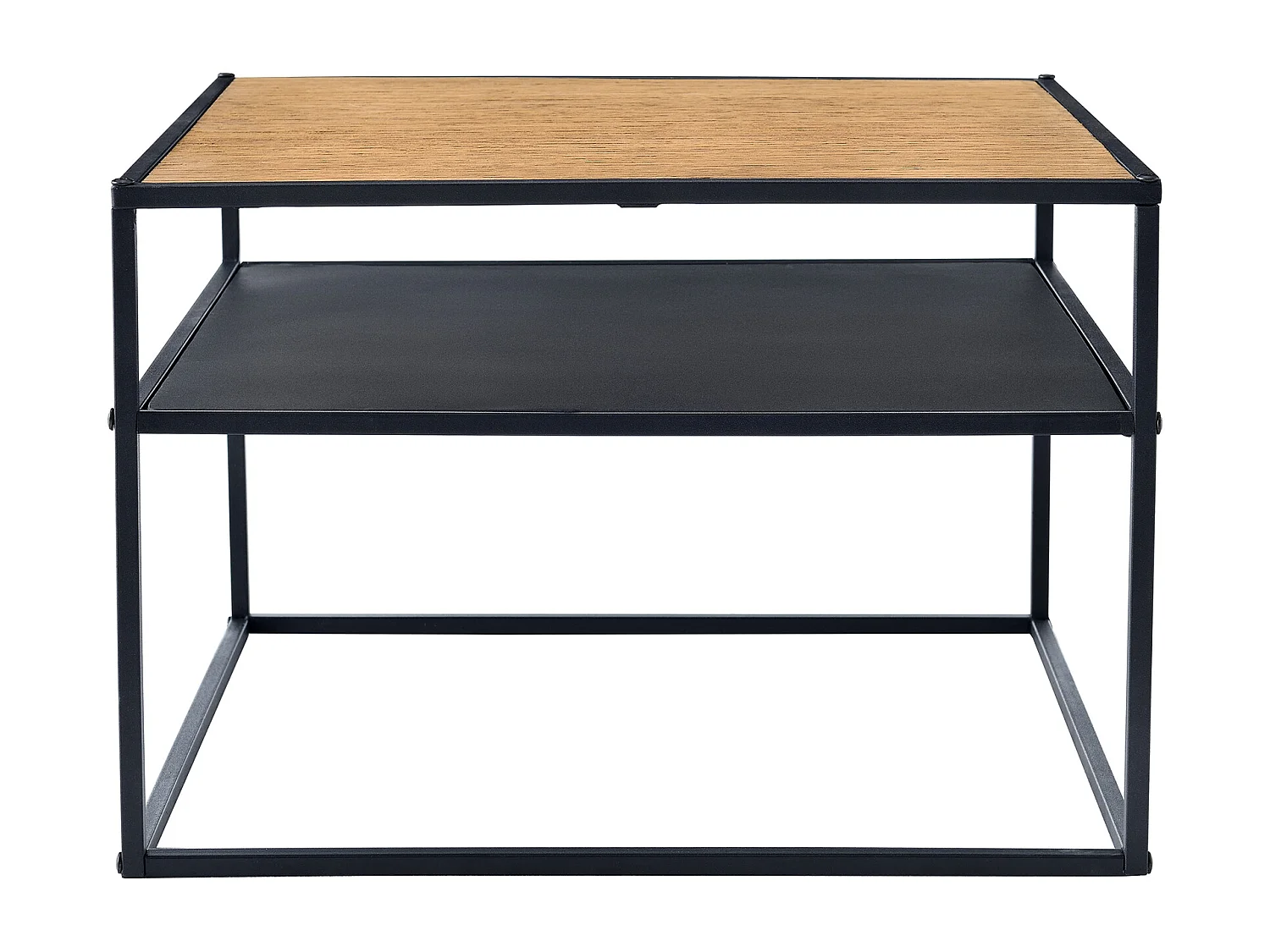 Table basse carrée Quinisut avec espace de stockage 40 x 55 x 55 cm noir effet bois [en.casa]