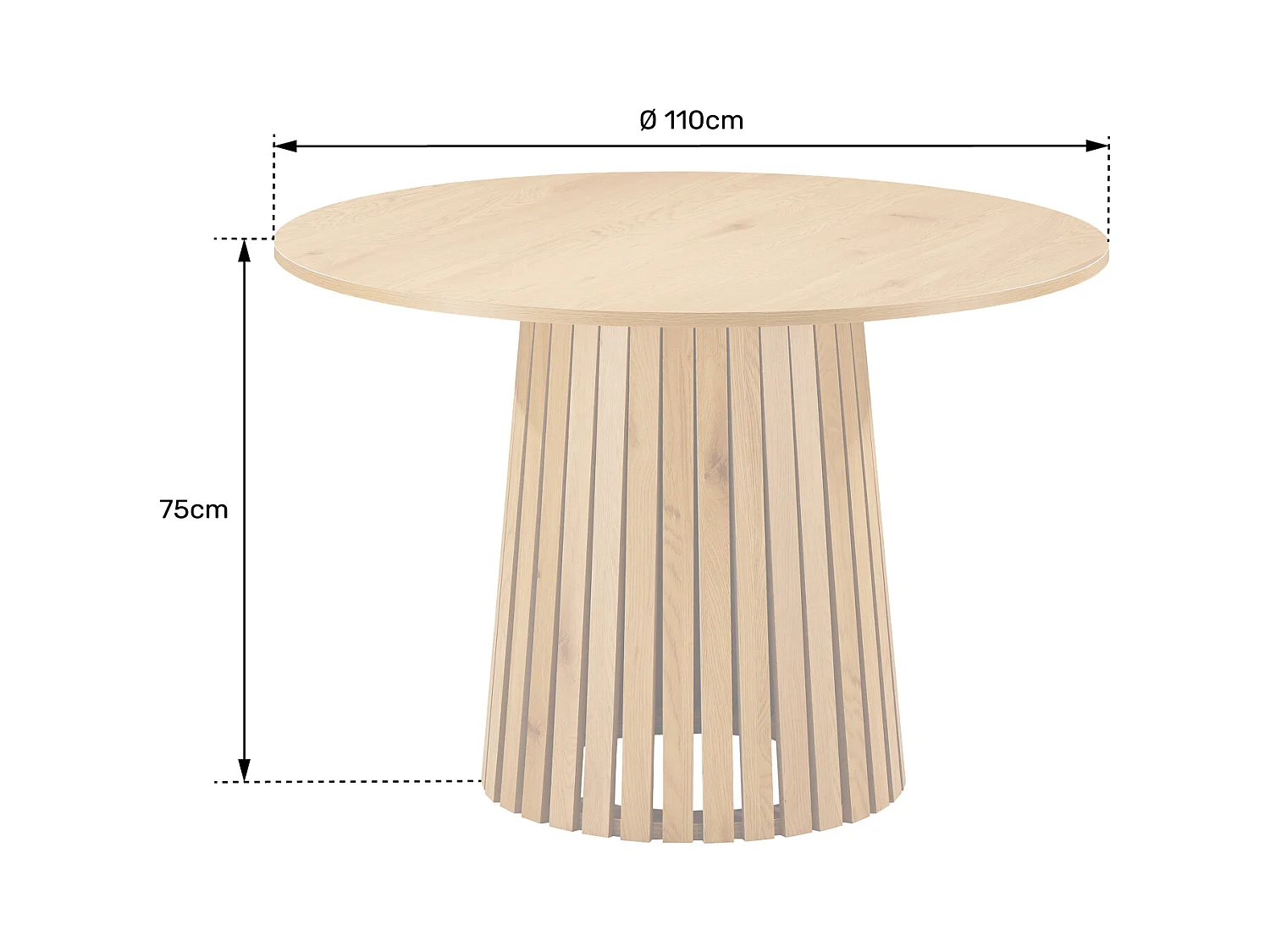 LIV 110cm ronde eettafel in donker hout