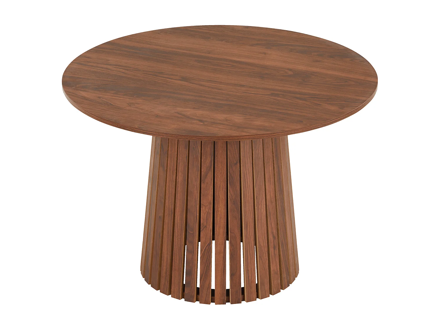 Table à manger ronde 110cm en bois foncé LIV - HAPPY GARDEN