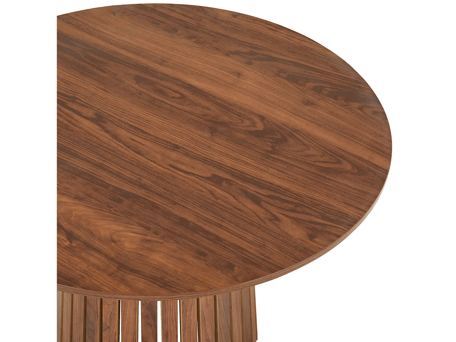 Table à manger ronde 110cm en bois foncé LIV - HAPPY GARDEN