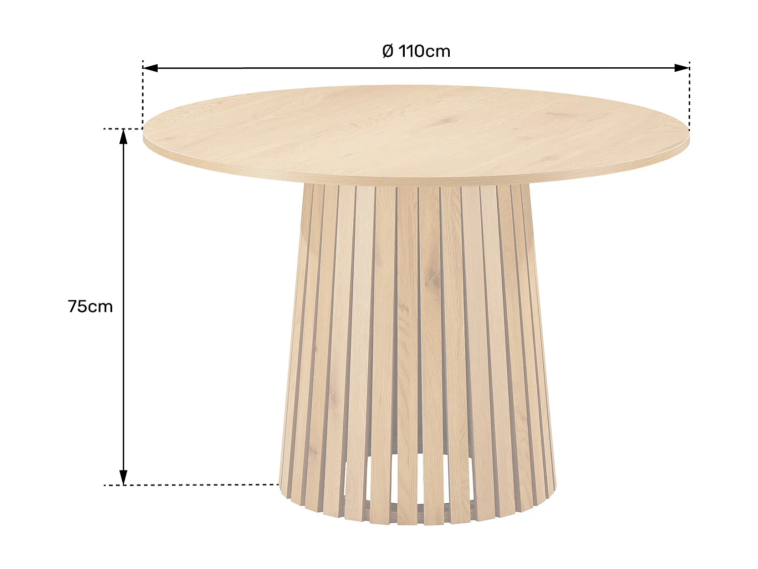 Table à manger ronde 110cm en bois foncé LIV - HAPPY GARDEN